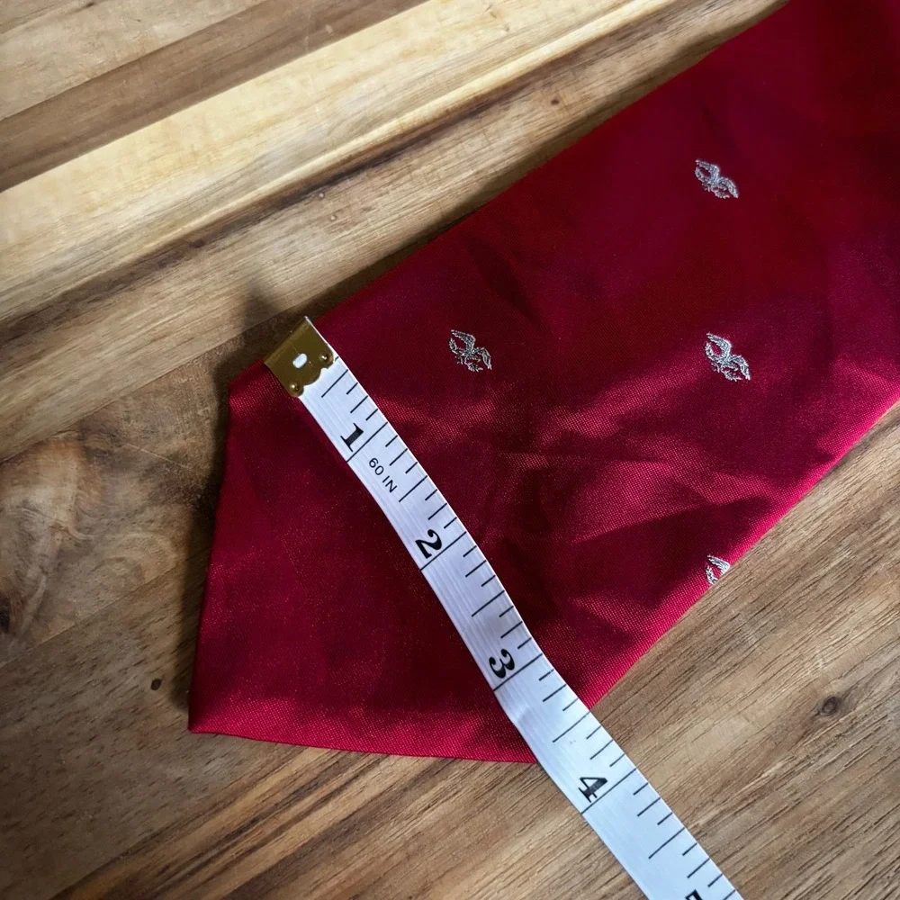 The President Classic Men's Formal Necktie Red Patterned Silk Blend XL W3.5